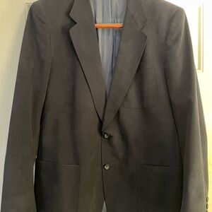 Vtg Raleigh BrookStreet Navy Blue Suede Blazer